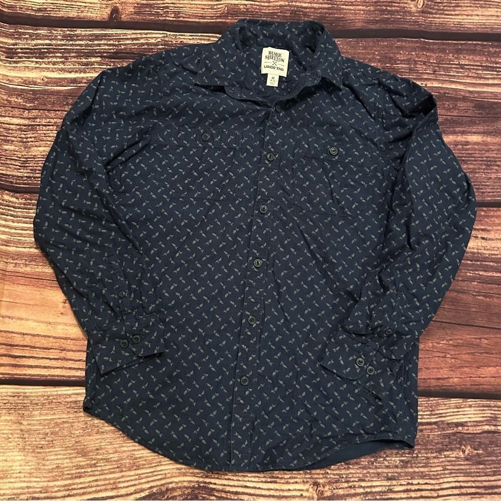 Men’s Blake Shelton X Lands End Button Down Shirt Size M 38-40